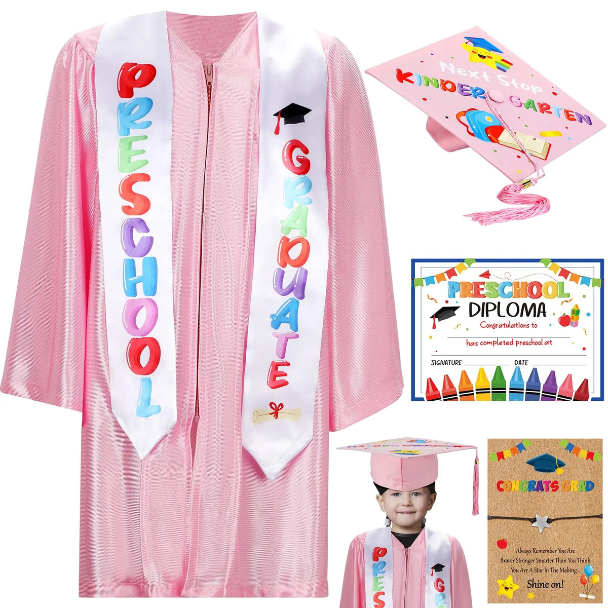 Preschool Graduation Cap and Gown Set Class of 2026
