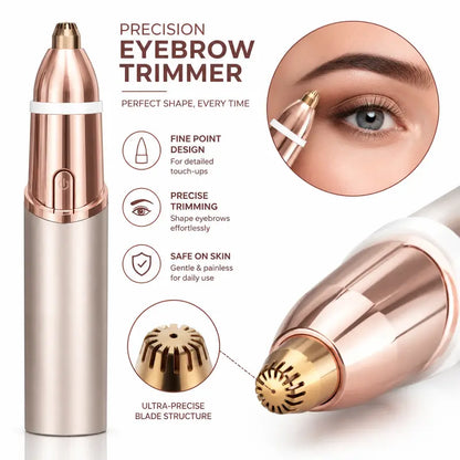 2-in-1 Facial Hair & Eyebrow Trimmer – USB Rechargeable