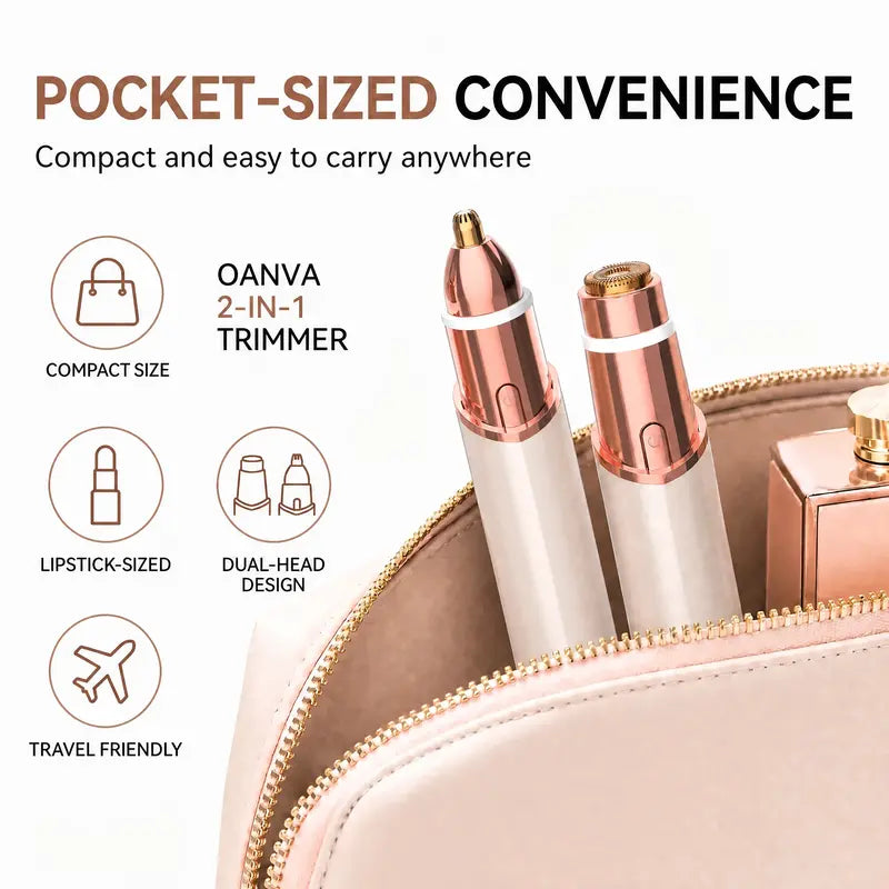 2-in-1 Facial Hair & Eyebrow Trimmer – USB Rechargeable