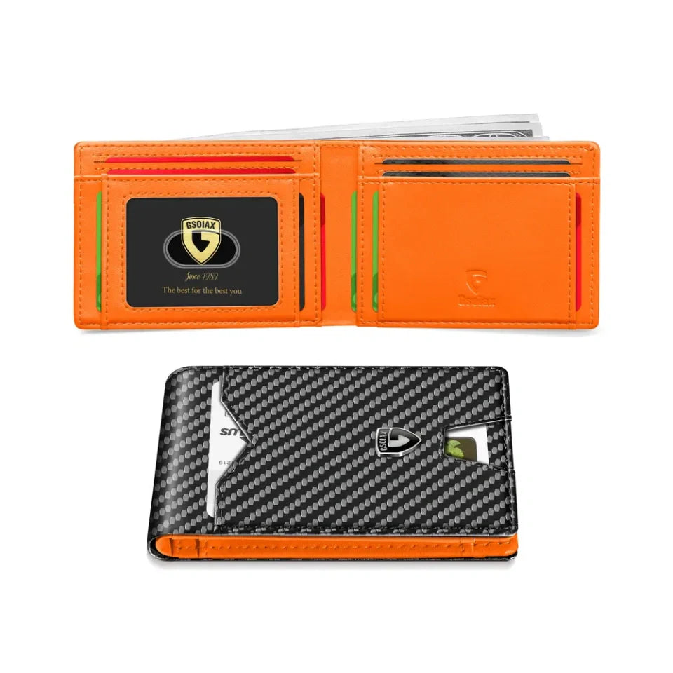 💴RFID Blocking Leather & Carbon Fiber Wallet