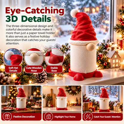 Christmas Gnome Paper Towel Holder – Cute Holiday Kitchen Decor