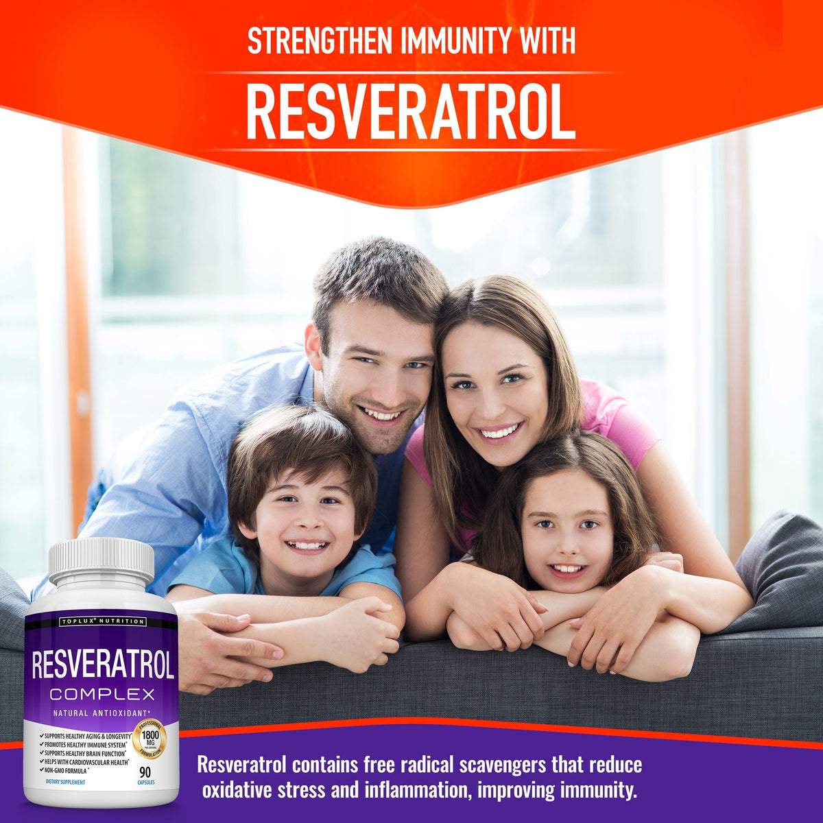 1800mg Trans-Resveratrol Capsules – Daily Antioxidant & Radiance Support (90 Count)