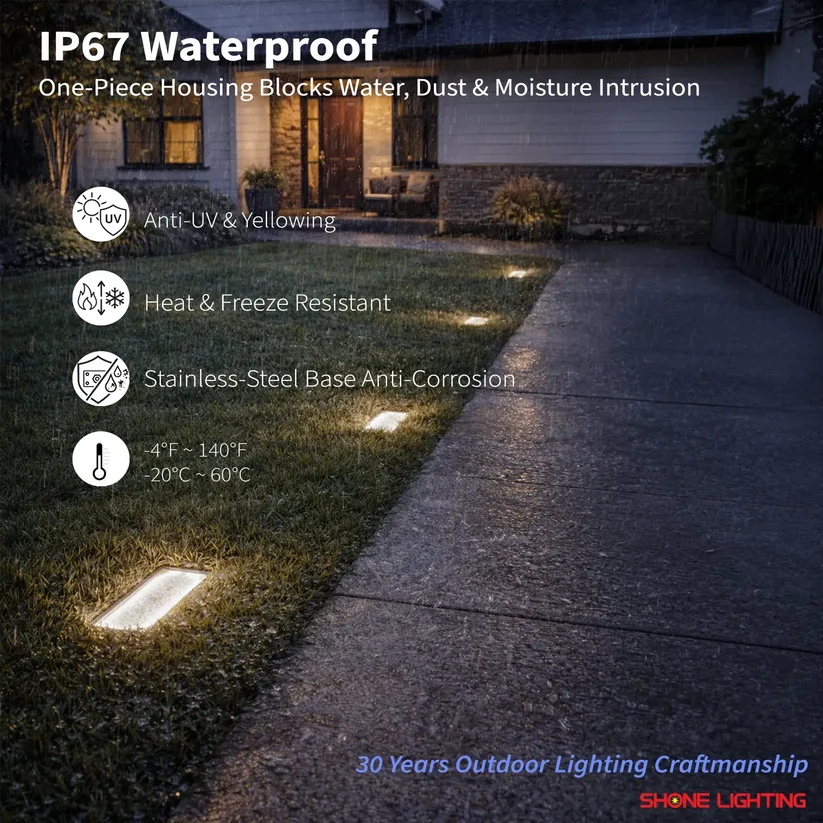 Solar 4×8 Inch LED Paver Lights