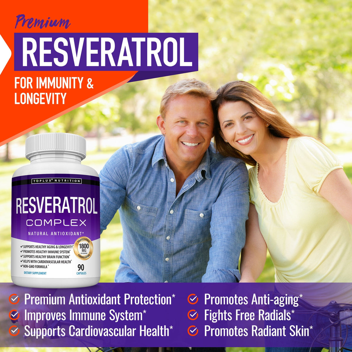 1800mg Trans-Resveratrol Capsules – Daily Antioxidant & Radiance Support (90 Count)