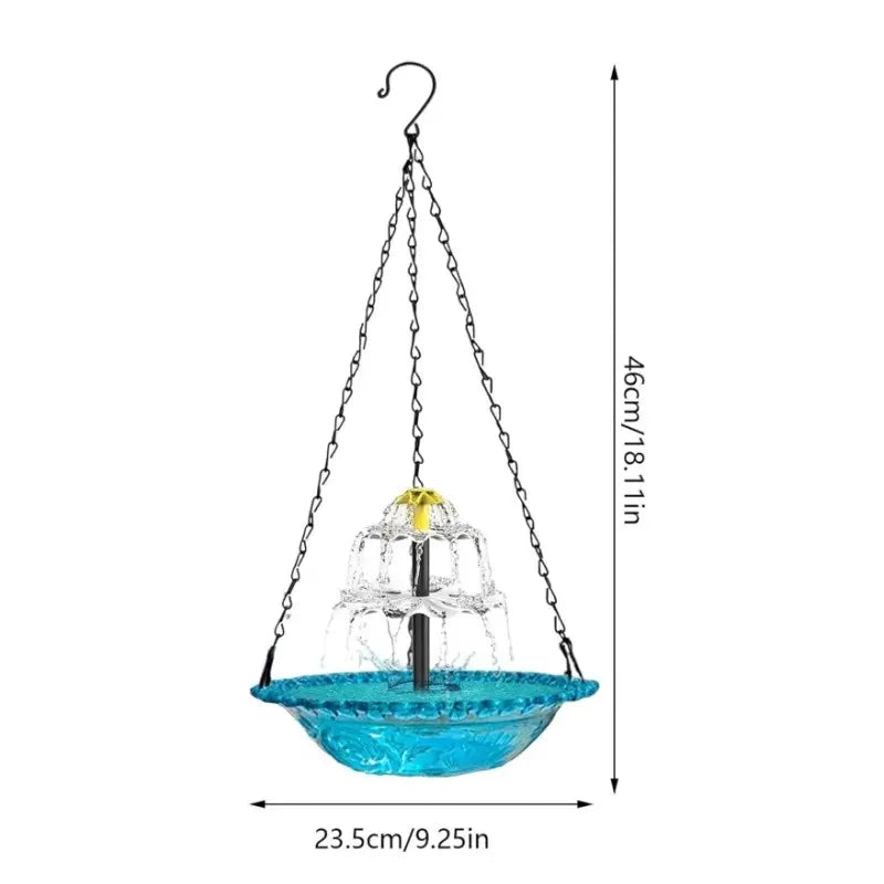 Solar Cascade Hanging Bird Bath Fountain