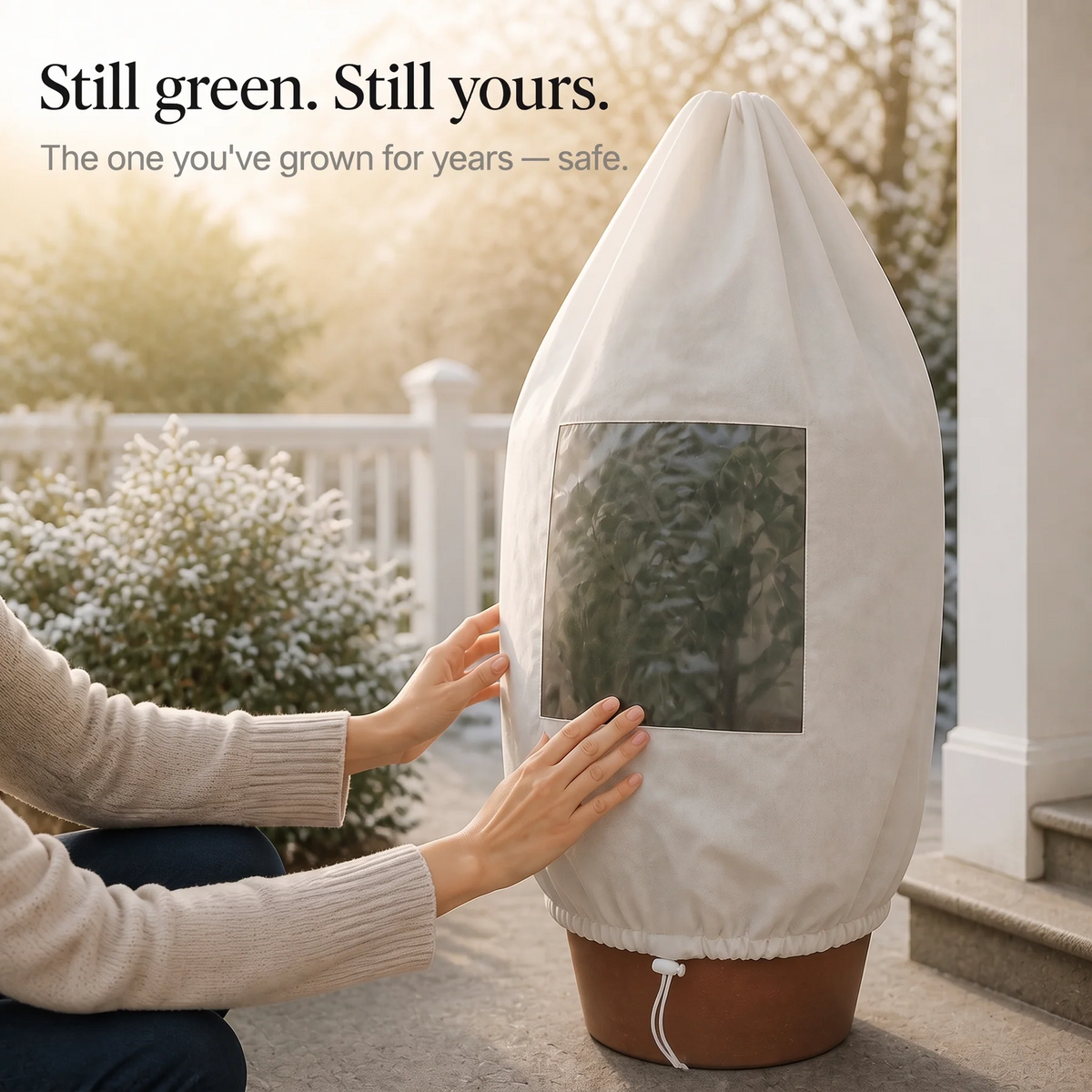 Mesh Window Zippered Plant Frost Cover
