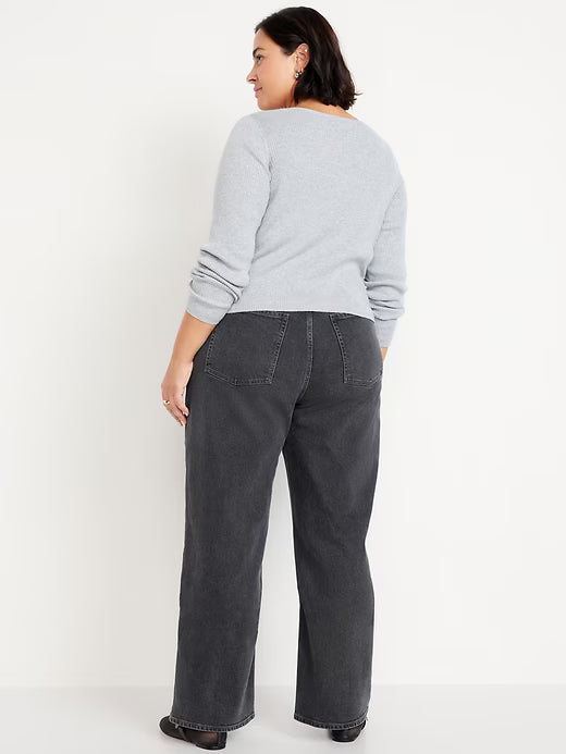 👖Extra High-Waisted Wide-Leg Jeans