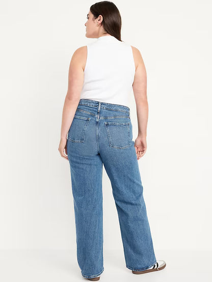 👖Extra High-Waisted Wide-Leg Jeans