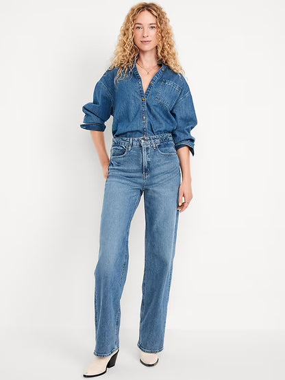 👖Extra High-Waisted Wide-Leg Jeans