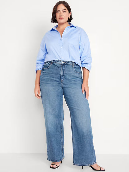 👖Extra High-Waisted Wide-Leg Jeans