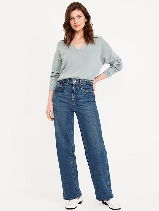 👖Extra High-Waisted Wide-Leg Jeans