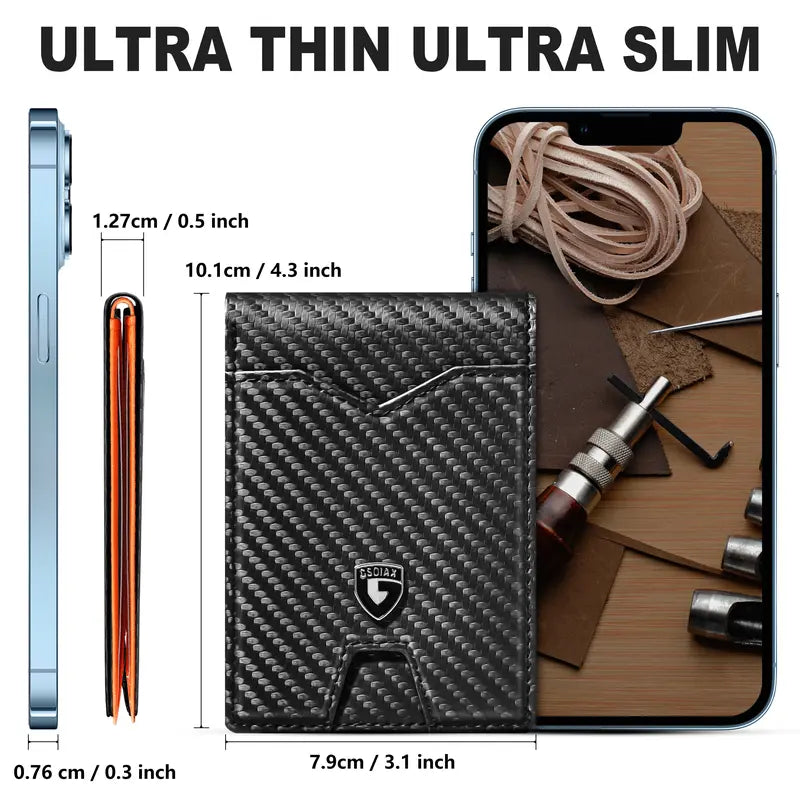 💴RFID Blocking Leather & Carbon Fiber Wallet