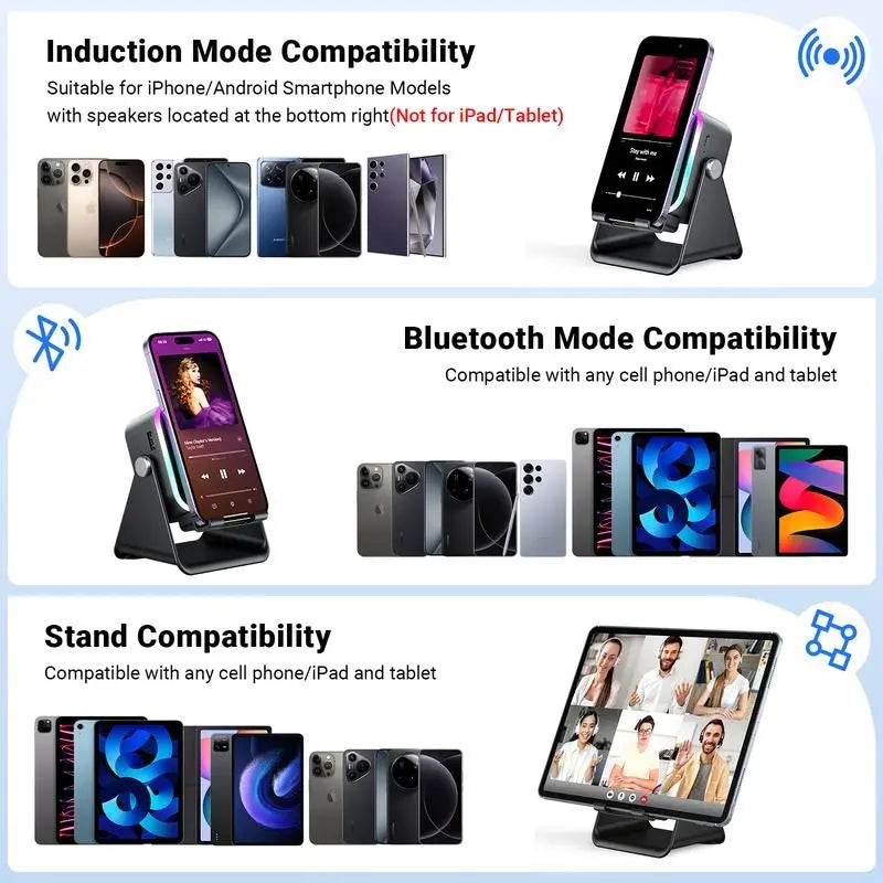 5-in-1 Wireless Speaker Phone Stand with Power Bank