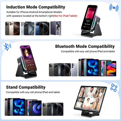 5-in-1 Wireless Speaker Phone Stand with Power Bank