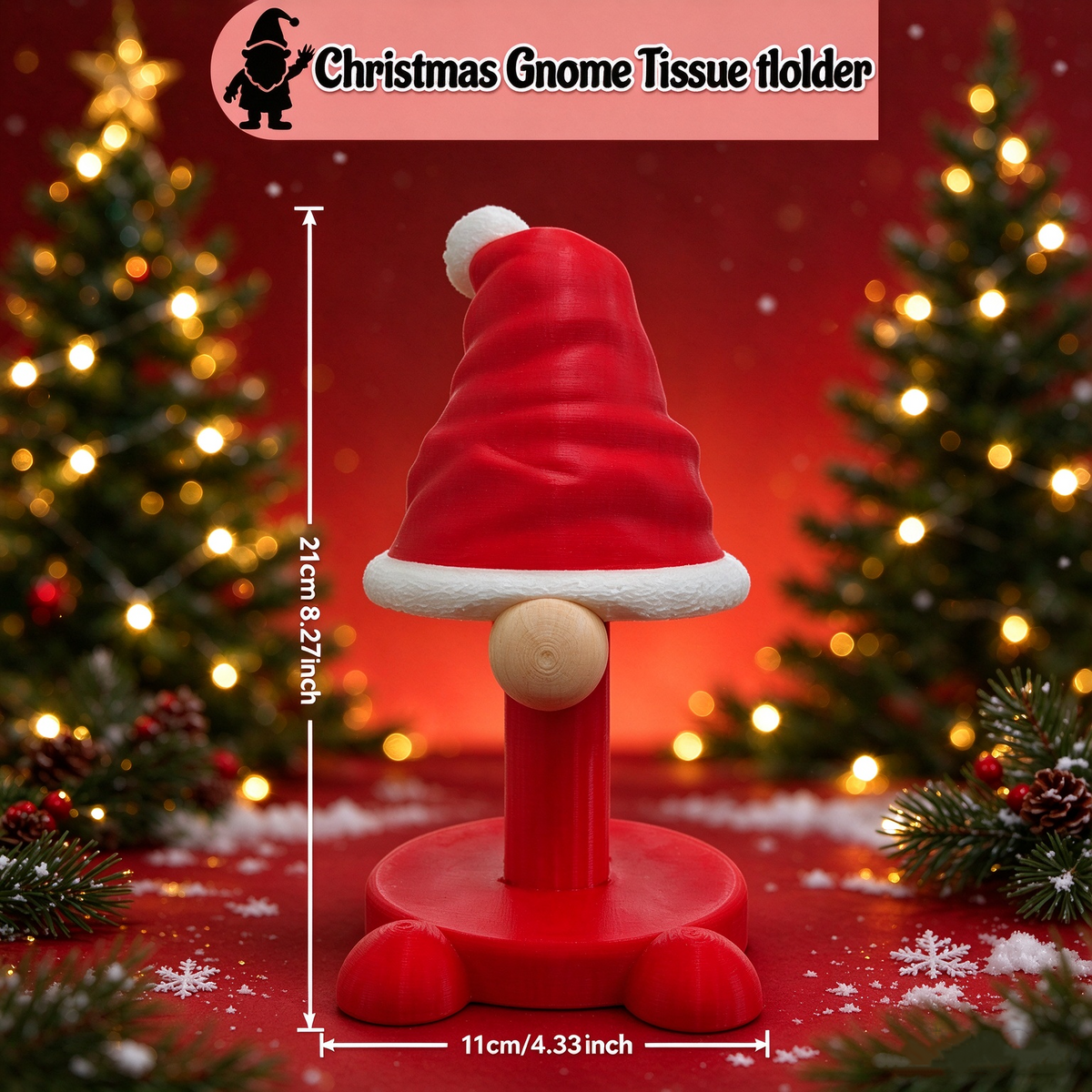 Christmas Gnome Paper Towel Holder – Cute Holiday Kitchen Decor