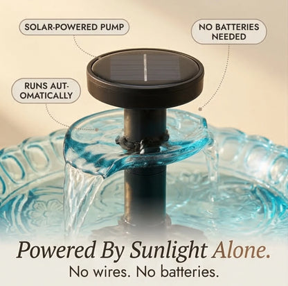 Solar Cascade Hanging Bird Bath Fountain