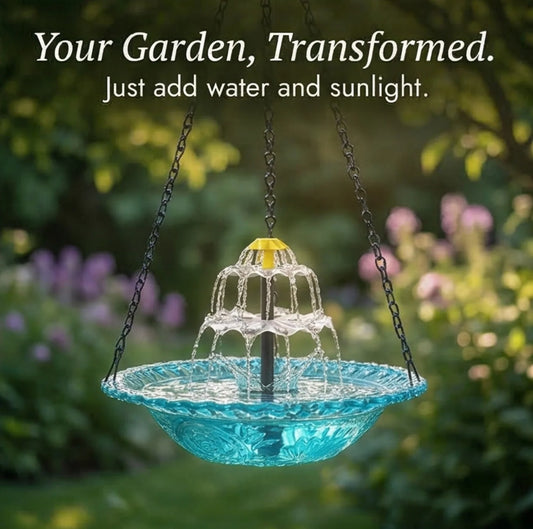 Solar Cascade Hanging Bird Bath Fountain