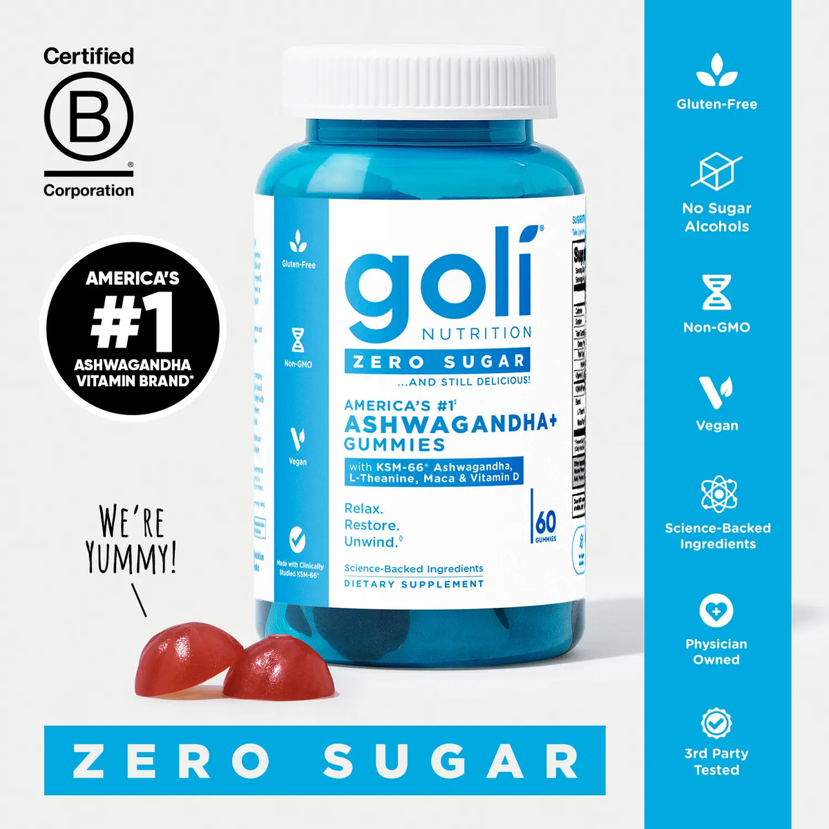 Zero Sugar 3-in-1 Gut Health Gummies – ACV + Probiotics + Vitamins