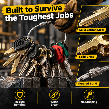 21-Piece Heavy-Duty Key Set – Solid Carbon Steel & Brass