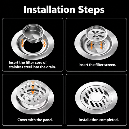 Stainless Steel Bathroom Floor Drain, Anti-odor, Insect Resistant, Puddle Prevention