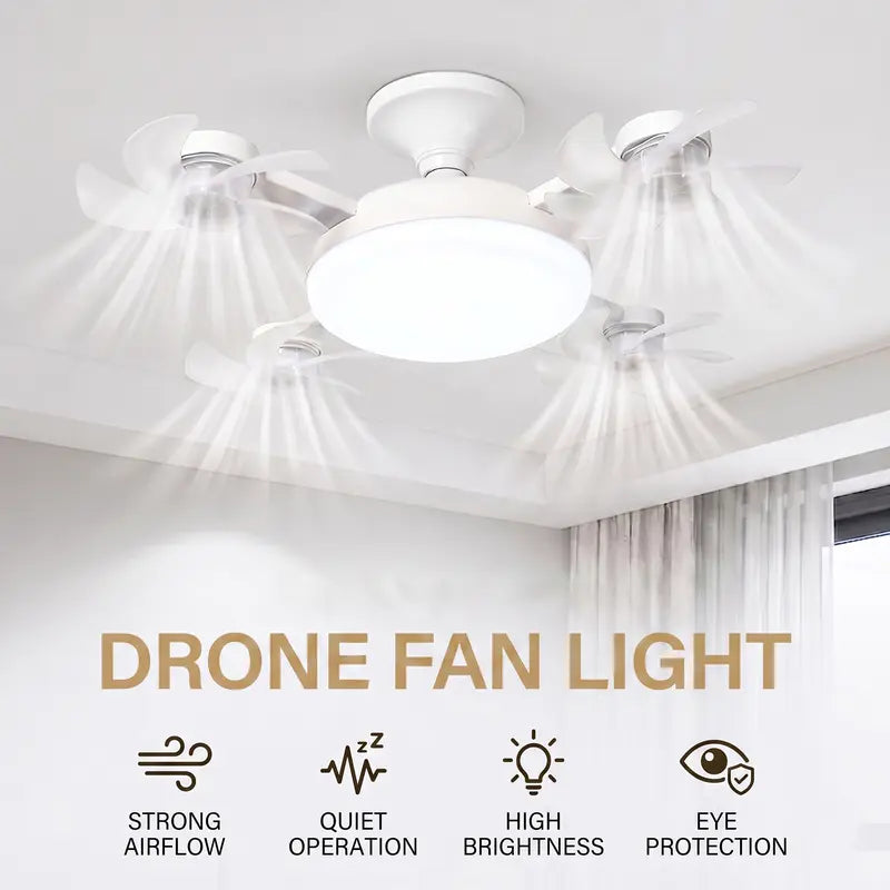 Foldable LED Ceiling Fan Light with Remote Control