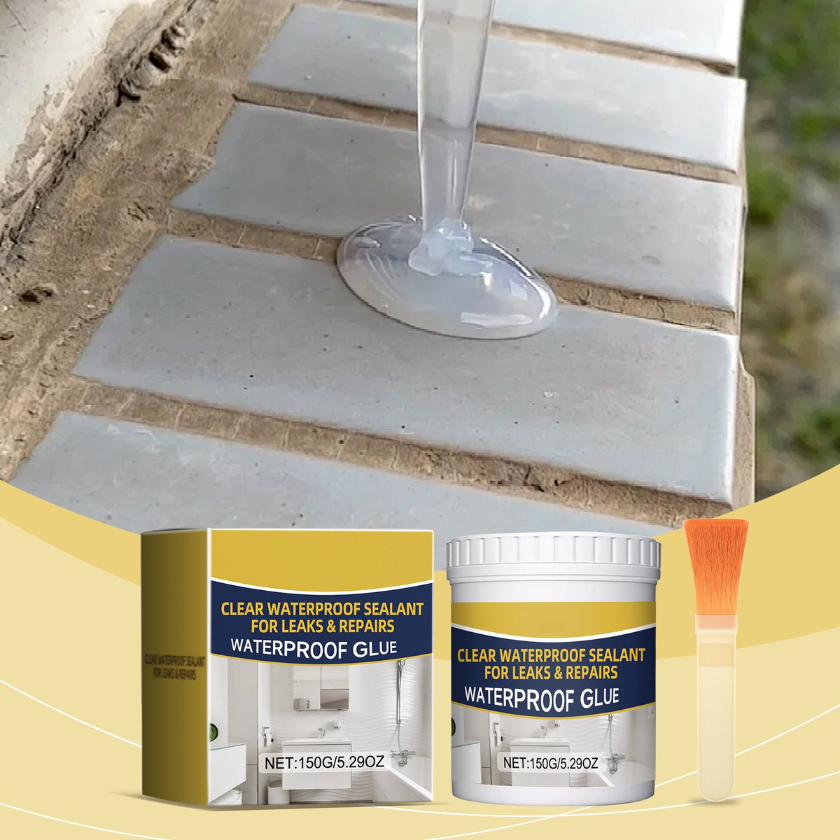 Transparent Waterproof Adhesive for Tile, Bathroom & Roof Repair