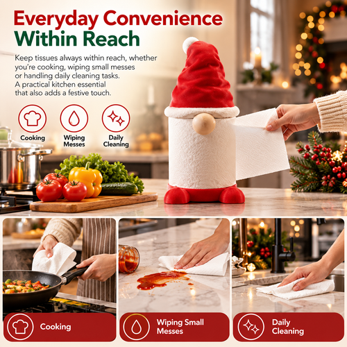 Christmas Gnome Paper Towel Holder – Cute Holiday Kitchen Decor