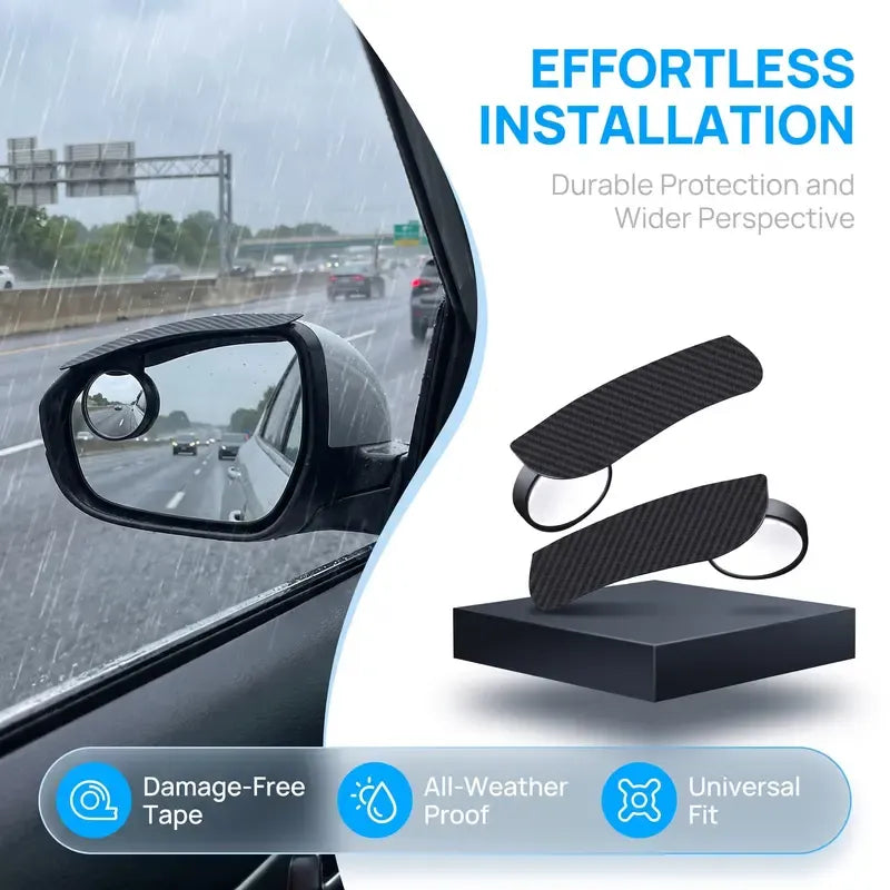 2-in-1 Side Mirror Rain Visors with Blind Spot Mirrors