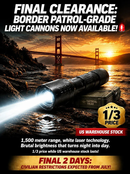 High Power Zoomable White Laser Flashlight – IP68 Military-Grade