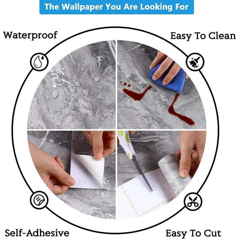 Matte Marble Contact Paper – Peel & Stick Waterproof Vinyl Wrap