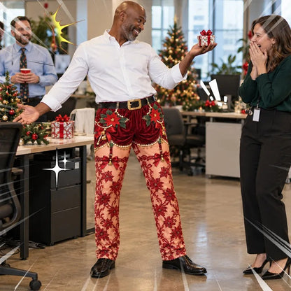 Funny Christmas Pajama Pants – Fake Underwear Optical Illusion