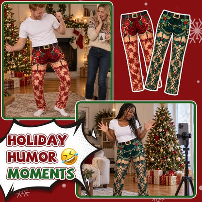 Funny Christmas Pajama Pants – Fake Underwear Optical Illusion