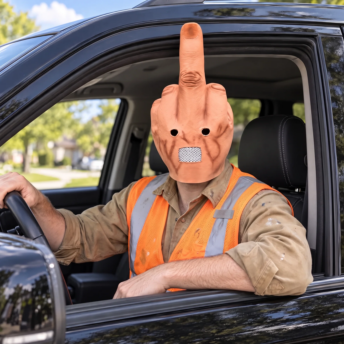 Giant Middle Finger Mask – Realistic Full Face Halloween Costume