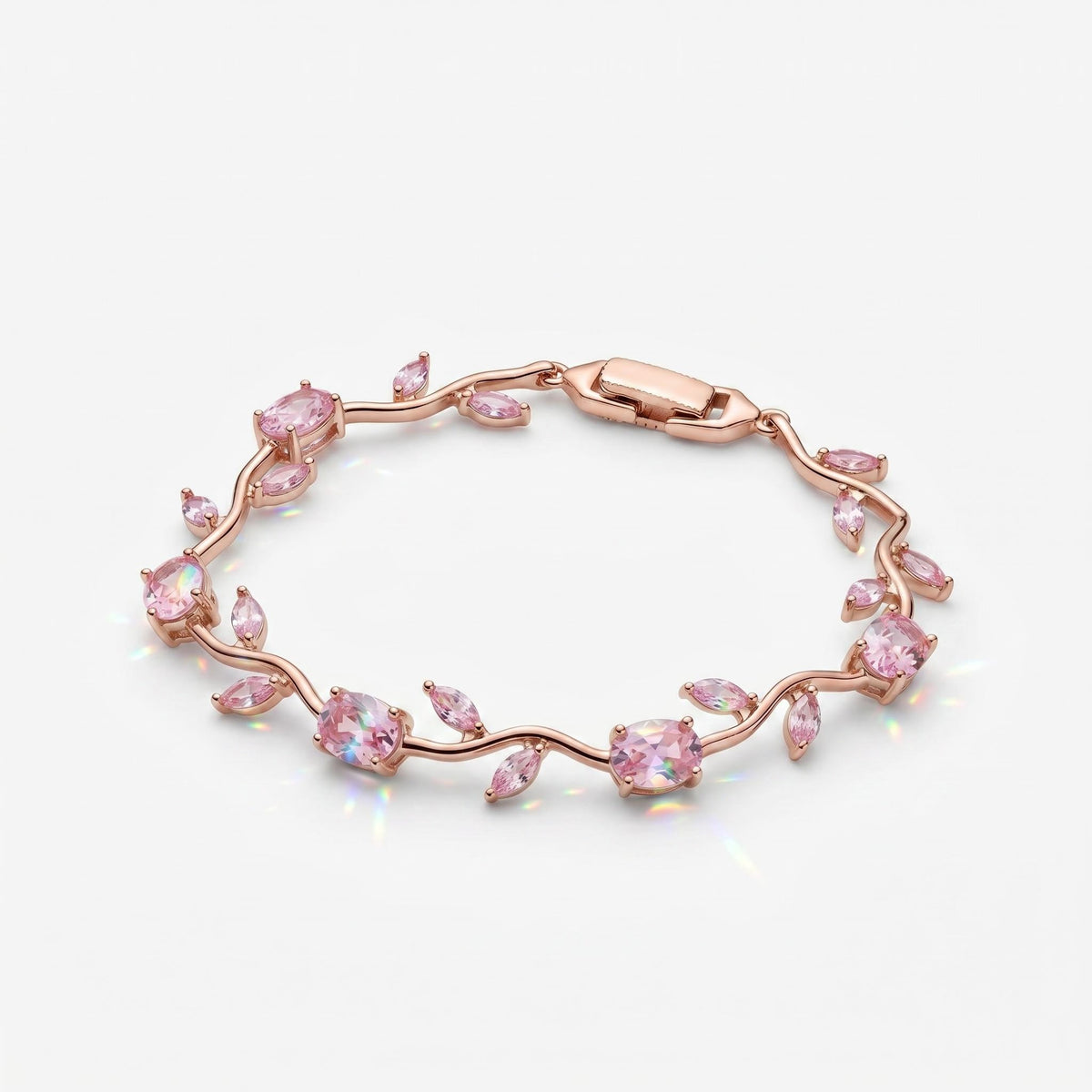 The Ethereal Romance Set – Pink Tulip Bracelet & Wing Pendant Necklace