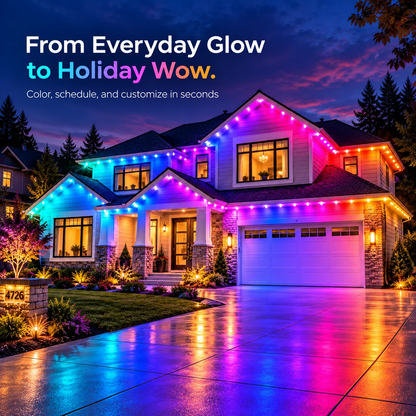 Smart Permanent Outdoor LED Lights with App Control & RGB Colors
