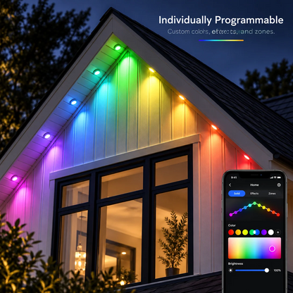 Smart Permanent Outdoor LED Lights with App Control & RGB Colors