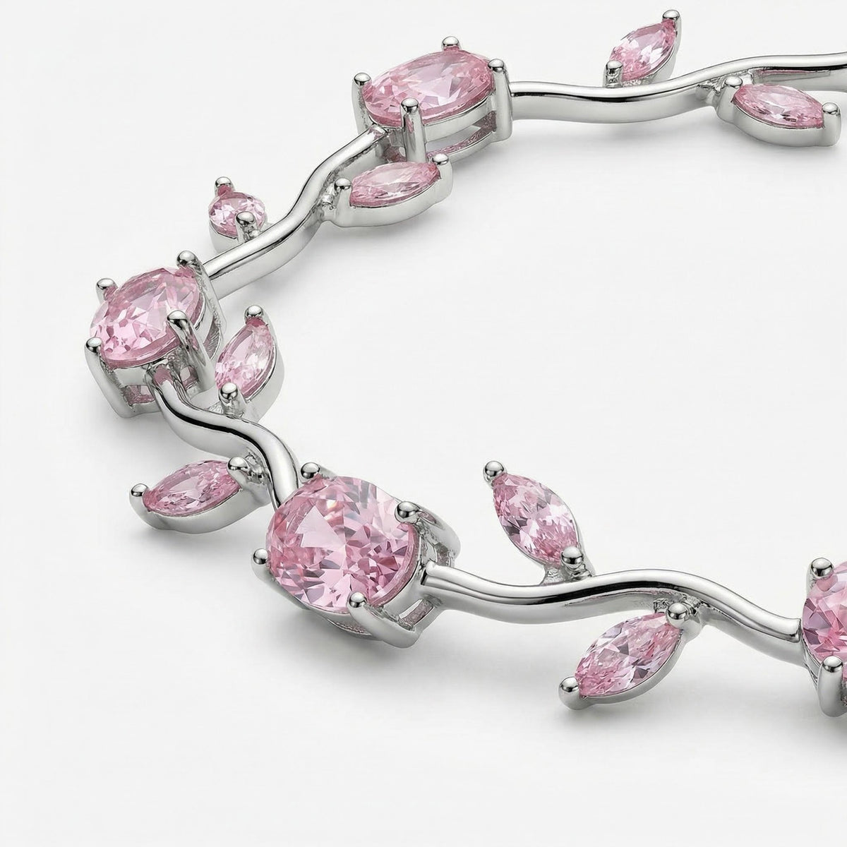 The Ethereal Romance Set – Pink Tulip Bracelet & Wing Pendant Necklace