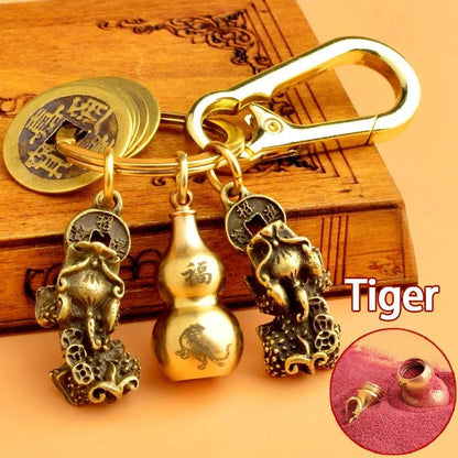 Chinese Pixiu Fortune Keychain – Brass Zodiac Protection Charm