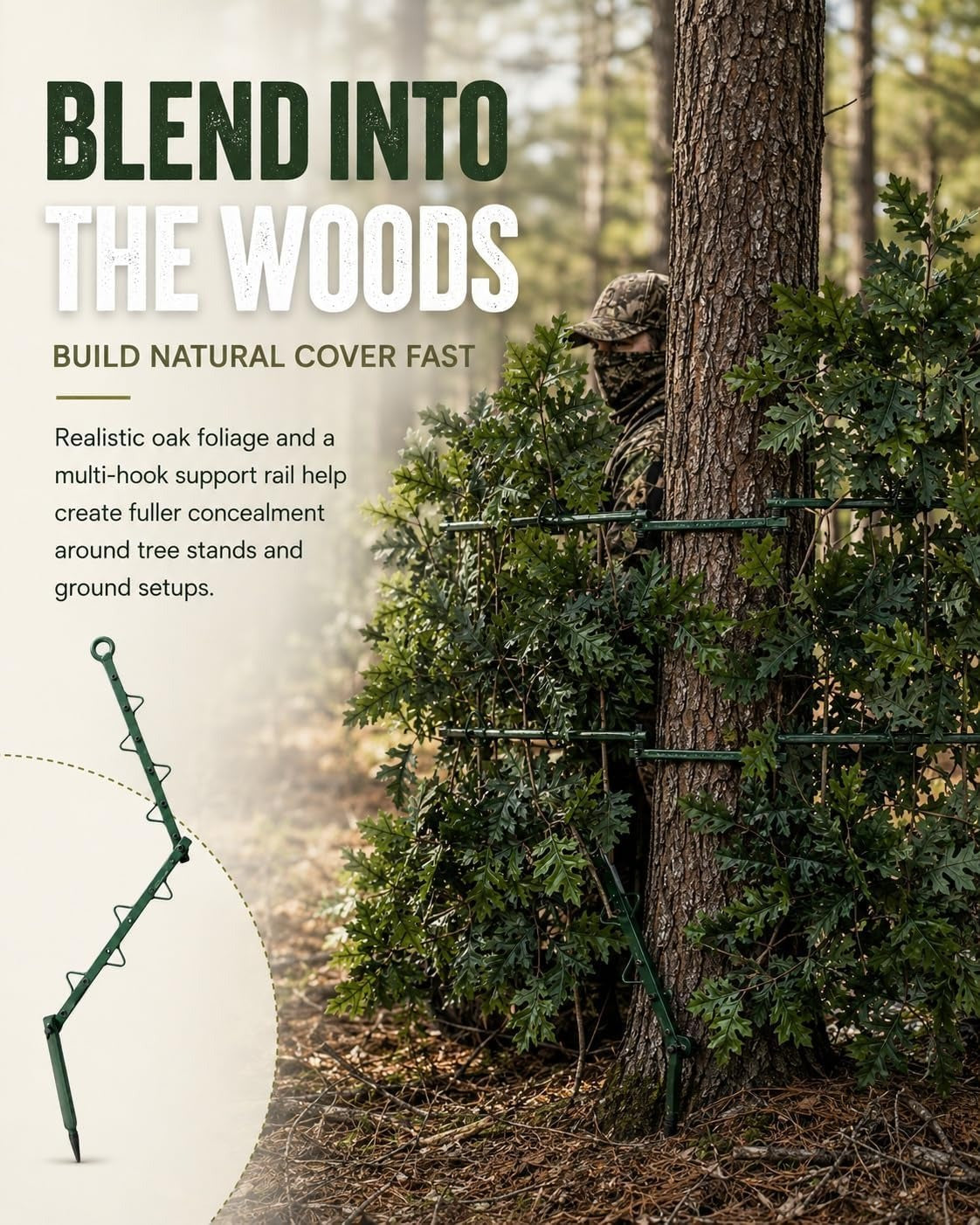 Portable Camouflage Branch Screening Stand for Tree Stands