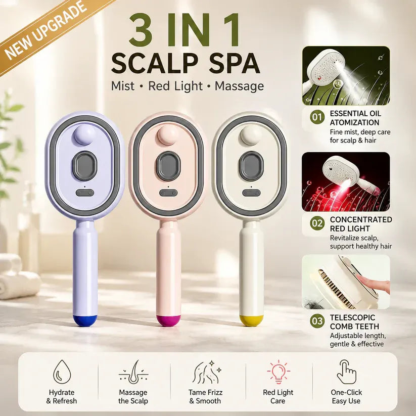 Electric Mist Scalp Massage Brush for Smooth Healthy Hair