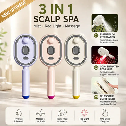 Electric Mist Scalp Massage Brush for Smooth Healthy Hair