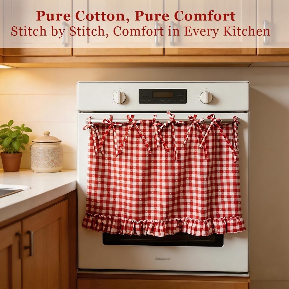 Handmade Oven Skirt Cover – Rustic Kitchen Decor Accent