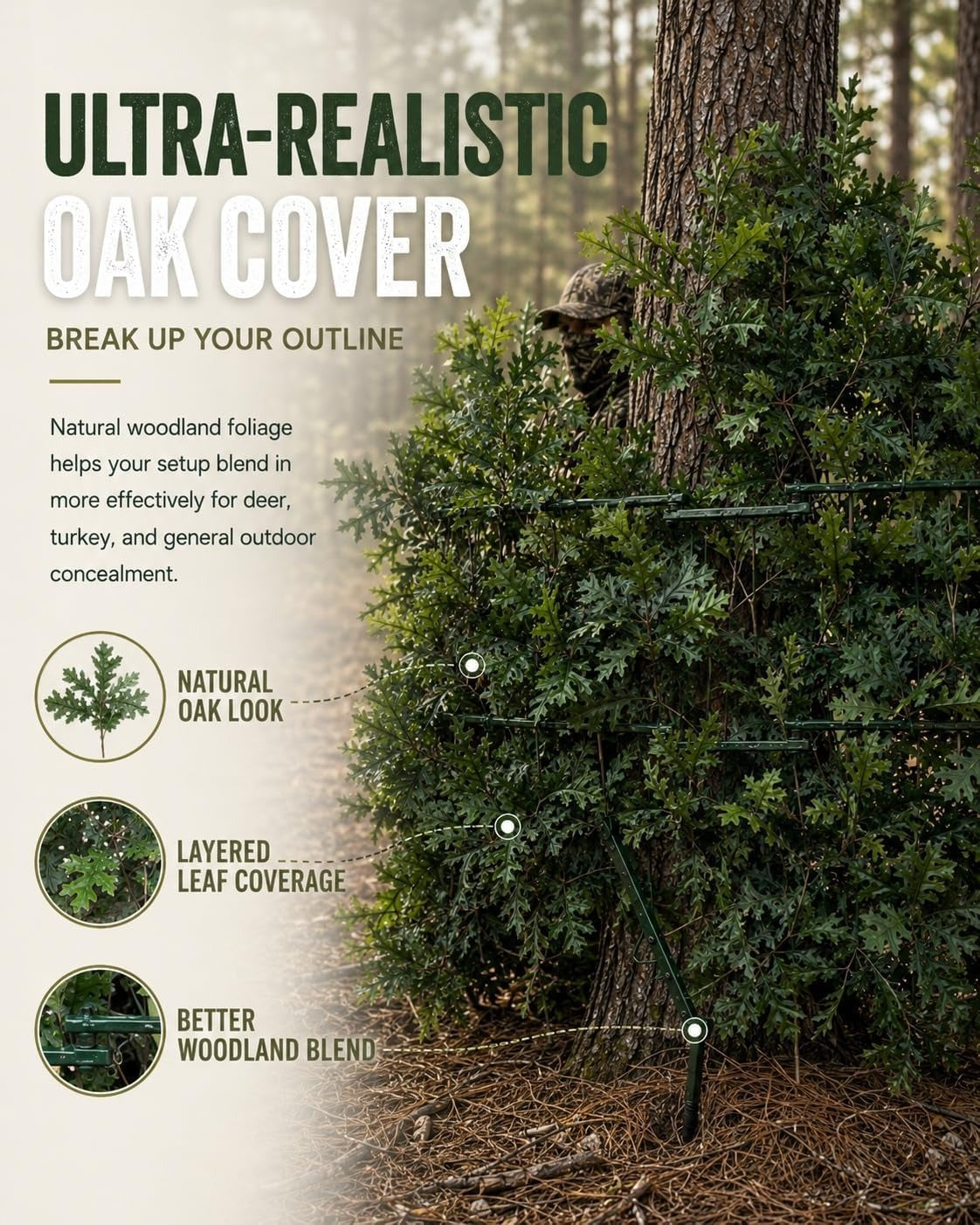 Portable Camouflage Branch Screening Stand for Tree Stands