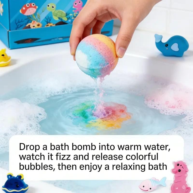 Kids Bath Bombs with Surprise Toys – 12 Pack Ocean Set