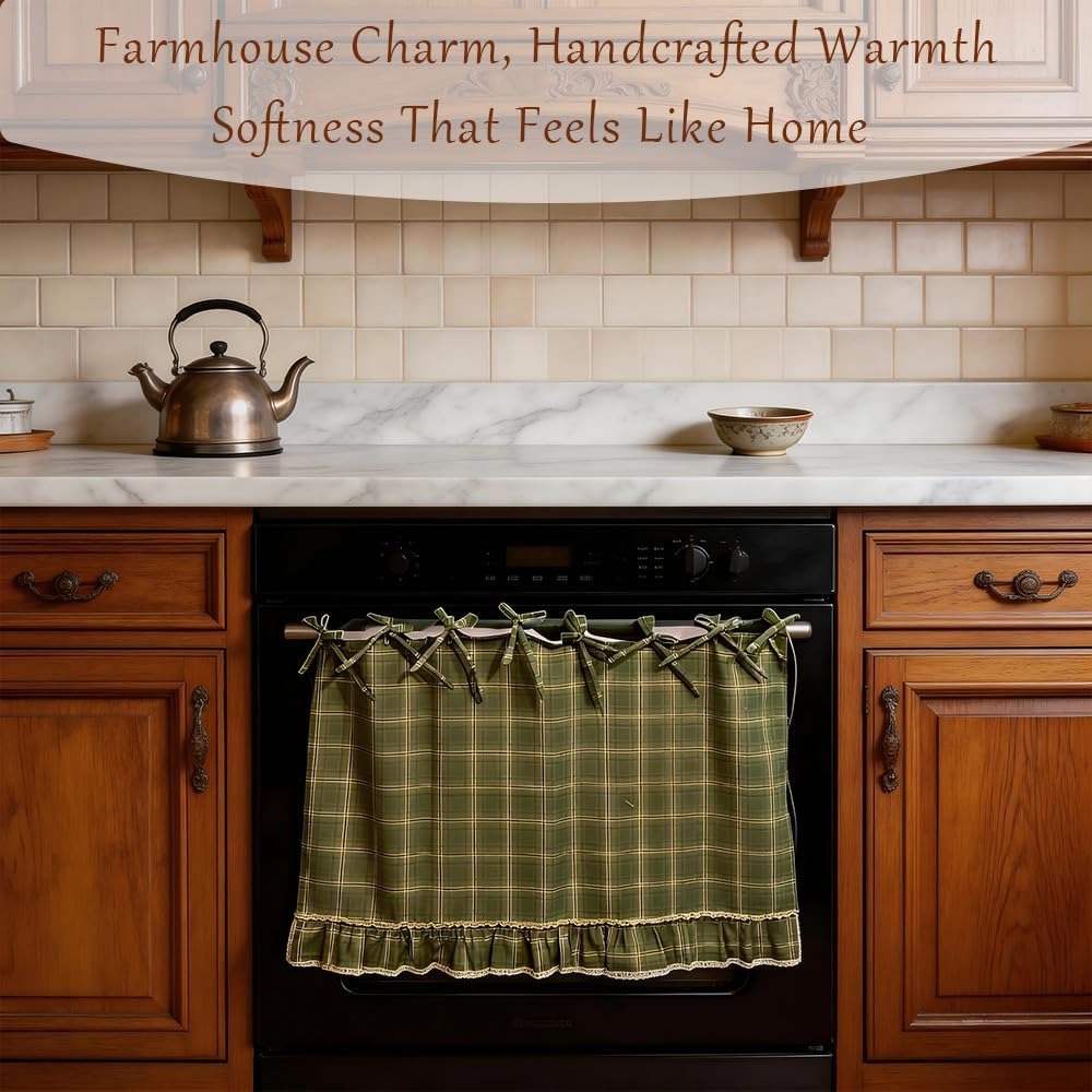 Handmade Oven Skirt Cover – Rustic Kitchen Decor Accent