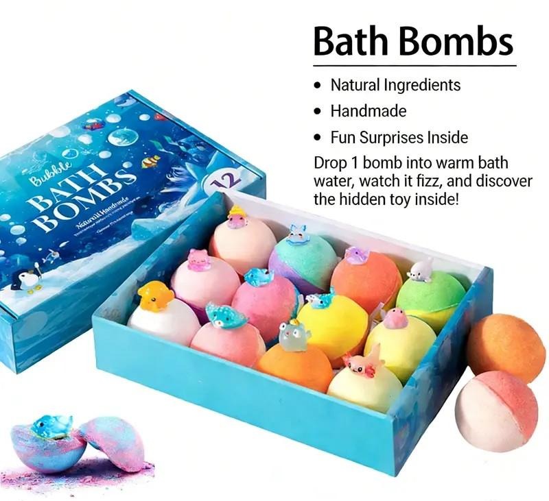 Kids Bath Bombs with Surprise Toys – 12 Pack Ocean Set