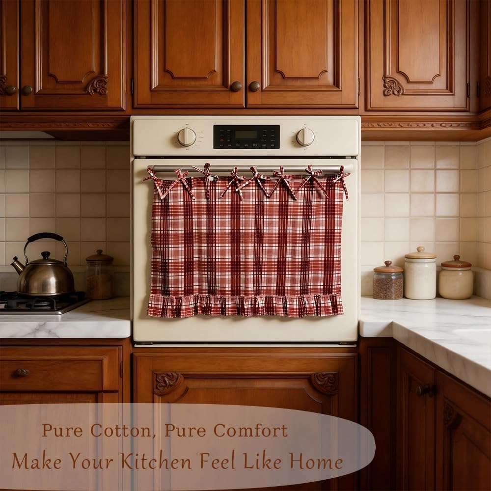 Handmade Oven Skirt Cover – Rustic Kitchen Decor Accent