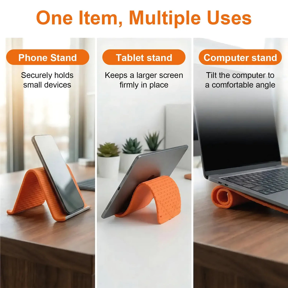 Foldable Silicone Aluminum Holder – Flexible Stand for Phone & Tablet