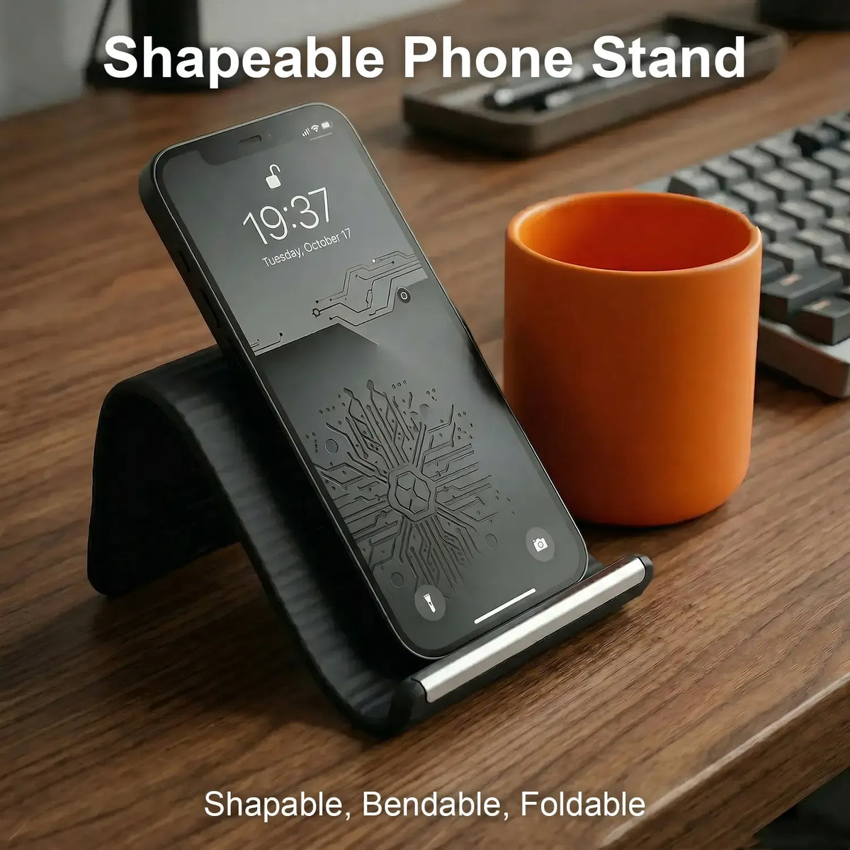 Foldable Silicone Aluminum Holder – Flexible Stand for Phone & Tablet