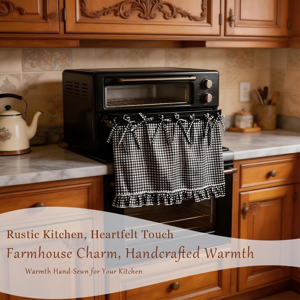 Handmade Oven Skirt Cover – Rustic Kitchen Decor Accent